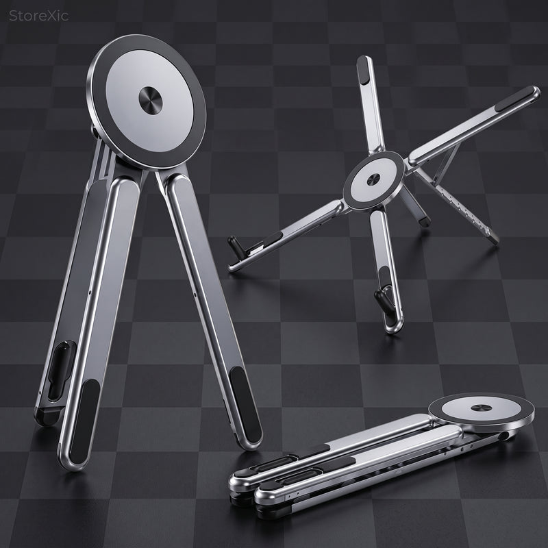 A8 Adjustable Folding Laptop & Mobile Stand with Carrying Pouch