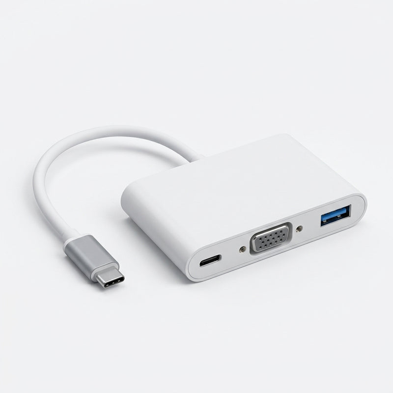 Type C 3.1 To VGA+OTG+USB 3.0