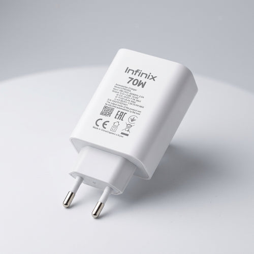 Infinix 70W EU Pin Fast Charging Adapter With Type C Cable