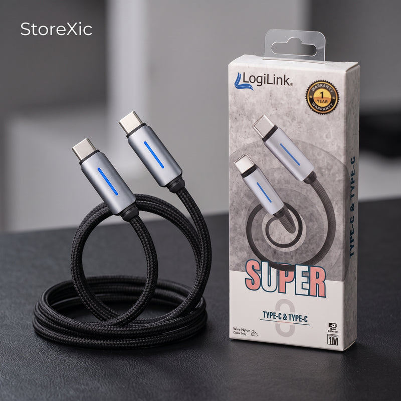 TechnoEDGE Connecta type C To Type C Super LED CAble 1  Year Warranty