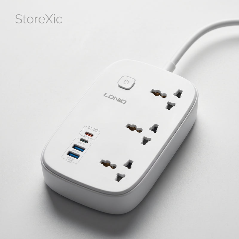 LDNIO SC6 65W GaN Power Strip Extension (3 Universal Sockets + 3 USB)