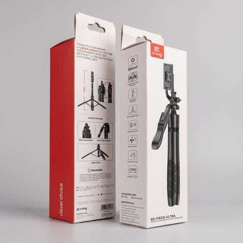 P205 Carbon Fiber Wireless Selfie Stick Tripod with Bluetooth Remote