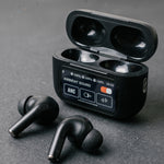 A9 Pro Black Wireless Earbuds with App, Display Screen, ANC & Superior Audio
