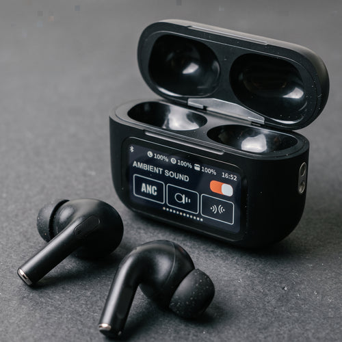 A9 Pro Black Wireless Earbuds with App, Display Screen, ANC & Superior Audio