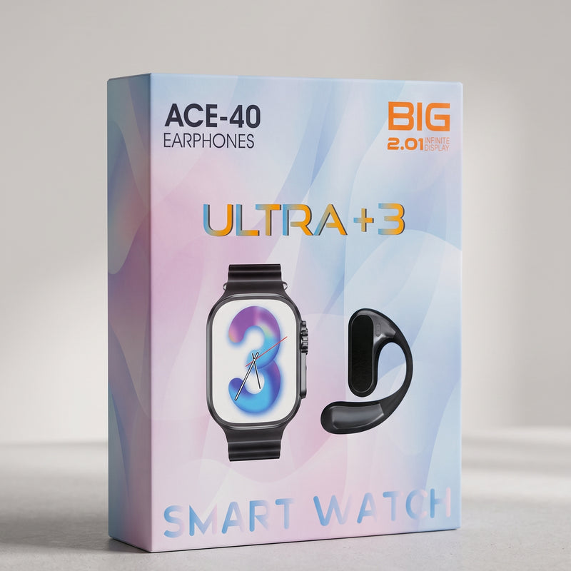 Ultra +3 Smart Watch with ACE-40 Earphones